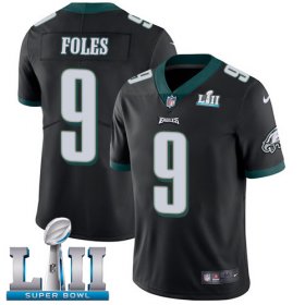 Wholesale Cheap Nike Eagles #9 Nick Foles Black Alternate Super Bowl LII Men\'s Stitched NFL Vapor Untouchable Limited Jersey
