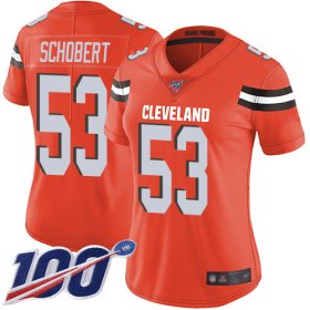 Wholesale Cheap Nike Browns #53 Joe Schobert Orange Alternate Women\'s Stitched NFL 100th Season Vapor Limited Jersey
