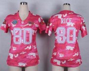 Wholesale Cheap Nike 49ers #80 Jerry Rice Pink Women's Stitched NFL Elite Camo Fashion Jersey