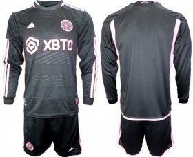 Cheap Men\'s Inter Miami CF Blank 2023-24 Black Away Soccer Jersey Suit