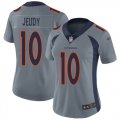 Wholesale Cheap Nike Broncos #10 Jerry Jeudy Gray Women's Stitched NFL Limited Inverted Legend Jersey