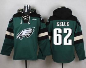 Wholesale Cheap Nike Eagles #62 Jason Kelce Midnight Green Player Pullover NFL Hoodie