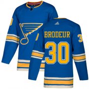 Wholesale Cheap Adidas Blues #30 Martin Brodeur Light Blue Alternate Authentic Stitched NHL Jersey