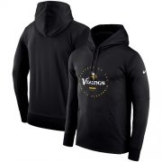 Wholesale Cheap Men's Minnesota Vikings Nike Black Sideline Property Of Wordmark Logo Performance Pullover Hoodie
