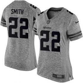 Wholesale Cheap Nike Vikings #22 Harrison Smith Gray Women\'s Stitched NFL Limited Gridiron Gray Jersey