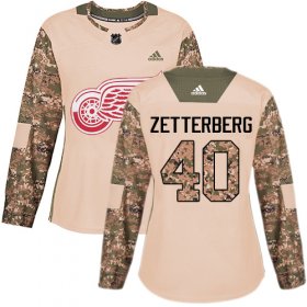 Wholesale Cheap Adidas Red Wings #40 Henrik Zetterberg Camo Authentic 2017 Veterans Day Women\'s Stitched NHL Jersey