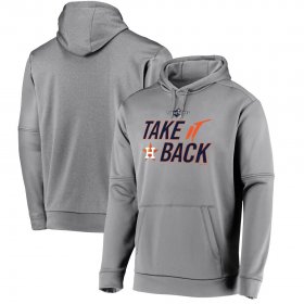 Wholesale Cheap Houston Astros Majestic 2019 World Series Bound Authentic Collection Dugout Pullover Hoodie Gray