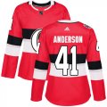Wholesale Cheap Adidas Senators #41 Craig Anderson Red Authentic 2017 100 Classic Women's Stitched NHL Jersey