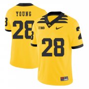 Wholesale Cheap Iowa Hawkeyes 28 Toren Young Yellow College Football Jersey
