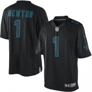 Wholesale Cheap Nike Panthers #1 Cam Newton Black Men's Stitched NFL Impact Limited Jersey