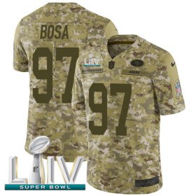 Wholesale Cheap Nike 49ers #97 Nick Bosa Camo Super Bowl LIV 2020 Men\'s Stitched NFL Limited 2018 Salute To Service Jersey