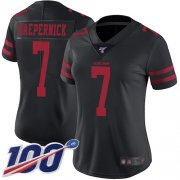 Wholesale Cheap Nike 49ers #7 Colin Kaepernick Black Alternate Women's Stitched NFL 100th Season Vapor Limited Jersey