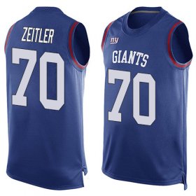 Wholesale Cheap Nike Giants #70 Kevin Zeitler Royal Blue Team Color Men\'s Stitched NFL Limited Tank Top Jersey