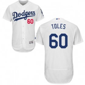 Wholesale Cheap Dodgers #60 Andrew Toles White Flexbase Authentic Collection Stitched MLB Jersey