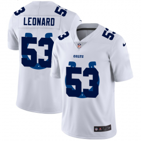 Wholesale Cheap Indianapolis Colts #53 Darius Leonard White Men\'s Nike Team Logo Dual Overlap Limited NFL Jersey