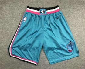 Wholesale Cheap Men\'s Miami Heat Light Blue 2019 Nike Swingman Stitched NBA Shorts