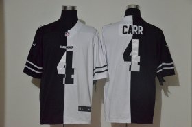 Wholesale Cheap Men\'s Las Vegas Raiders #4 Derek Carr Black White Peaceful Coexisting 2020 Vapor Untouchable Stitched NFL Nike Limited Jersey