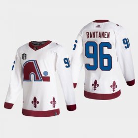 Wholesale Cheap Men\'s Colorado Avalanche #96 Mikko Rantanen White 2022 Stanley Cup Final Patch Reverse Retro Stitched Jersey
