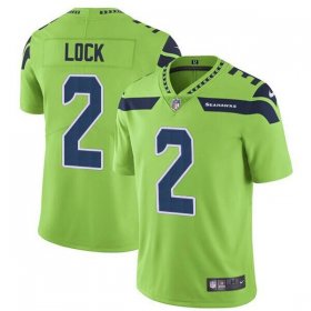 Wholesale Cheap Men\'s Seattle Seahawks #2 Drew Lock Green Vapor Untouchable Limited Stitched Jersey