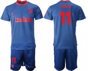 Wholesale Cheap Men 2020-2021 club Atletico Madrid away 11 blue Soccer Jerseys