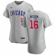 Cheap Men's Chicago Cubs #16 Patrick Wisdom Gray Flex Base Stitched Jersey