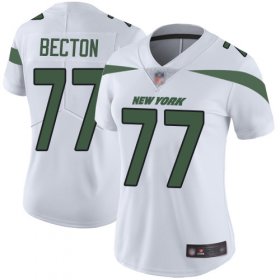 Wholesale Cheap Nike Jets #77 Mekhi Becton White Women\'s Stitched NFL Vapor Untouchable Limited Jersey