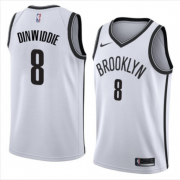 Wholesale Cheap Men's Brooklyn Nets #8 Spencer Dinwiddie Swingman White Icon Edition Nike Jersey