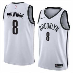 Wholesale Cheap Men\'s Brooklyn Nets #8 Spencer Dinwiddie Swingman White Icon Edition Nike Jersey