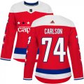 Wholesale Cheap Adidas Capitals #74 John Carlson Red Alternate Authentic Women's Stitched NHL Jersey