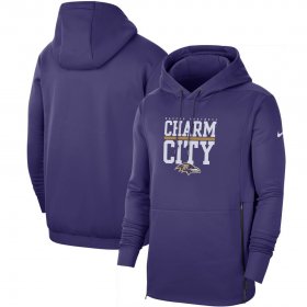 Wholesale Cheap Baltimore Ravens Nike Sideline Local Performance Pullover Hoodie Purple