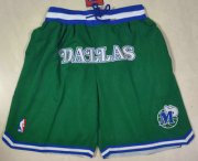 Wholesale Cheap Men's Dallas Mavericks Green Just Don Swingman Throwback Shorts
