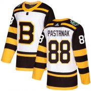 Wholesale Cheap Adidas Bruins #88 David Pastrnak White Authentic 2019 Winter Classic Youth Stitched NHL Jersey