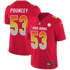 Wholesale Cheap Nike Steelers #53 Maurkice Pouncey Red Men\'s Stitched NFL Limited AFC 2018 Pro Bowl Jersey