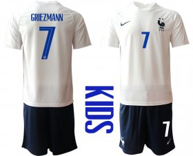 Wholesale Cheap 2021 France away Youth 7 soccer jerseys