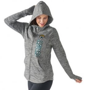 Wholesale Cheap Women\'s NFL Jacksonville Jaguars G-III 4Her by Carl Banks Recovery Full-Zip Hoodie Heathered Gray