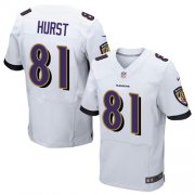 Wholesale Cheap Nike Ravens #81 Hayden Hurst White Men's Stitched NFL New Elite Jersey