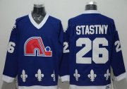 Wholesale Cheap Nordiques #26 Peter Stastny Blue CCM Throwback Stitched NHL Jersey