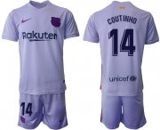 Wholesale Cheap Men 2021-2022 Club Barcelona away purple 14 Soccer Jersey