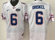 Wholesale Cheap Men's Florida Gators #6 Jeff Driskel White Stitched NCAA Nike College Football Jerse