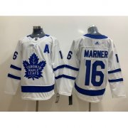Wholesale Cheap Men's Toronto Maple Leafs #16 Mitchell Marner White With A Patch Adidas Stitched NHL Jersey
