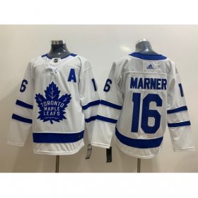 Wholesale Cheap Men\'s Toronto Maple Leafs #16 Mitchell Marner White With A Patch Adidas Stitched NHL Jersey