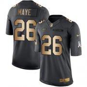 Wholesale Cheap Nike Jets #26 Marcus Maye Black Men's Stitched NFL Limited Gold Salute To Service Jersey