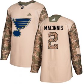 Wholesale Cheap Adidas Blues #2 Al MacInnis Camo Authentic 2017 Veterans Day Stitched NHL Jersey