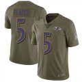 Wholesale Cheap Nike Ravens #5 Joe Flacco Olive Youth Stitched NFL Limited 2017 Salute to Service Jersey