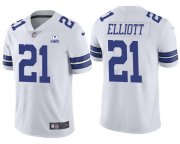 Wholesale Cheap Men's Dallas Cowboys #21 Ezekiel Elliott 60th Anniversary White Vapor Untouchable Stitched NFL Nike Limited Jersey