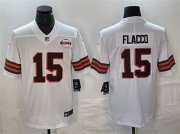 Cheap Men's Cleveland Browns #15 Joe Flacco White 1946 Collection Vapor Untouchable Limited Football Stitched Jersey