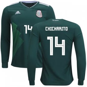 Wholesale Cheap Mexico #14 Chicharito Home Long Sleeves Kid Soccer Country Jersey