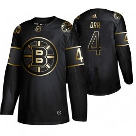 Wholesale Cheap Adidas Bruins #4 Bobby Orr Men\'s 2019 Black Golden Edition Retired Player Authentic Stitched NHL Jersey