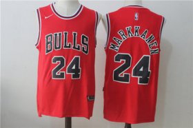 Wholesale Cheap Men\'s Chicago Bulls #24 Lauri Markkanen Red 2017-2018 Nike Swingman Stitched NBA Jersey