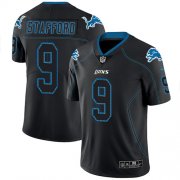 Wholesale Cheap Nike Lions #9 Matthew Stafford Lights Out Black Men's Stitched NFL Limited Rush Jersey
